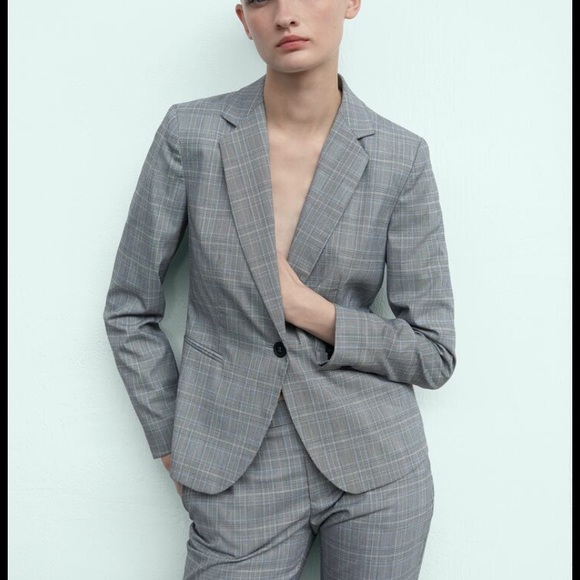NWT Zara Check Tailored Blazer